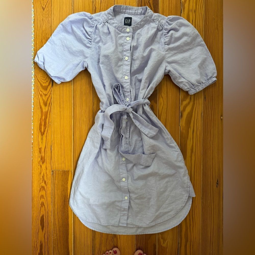 Gap Linen Blend Shirt Dress